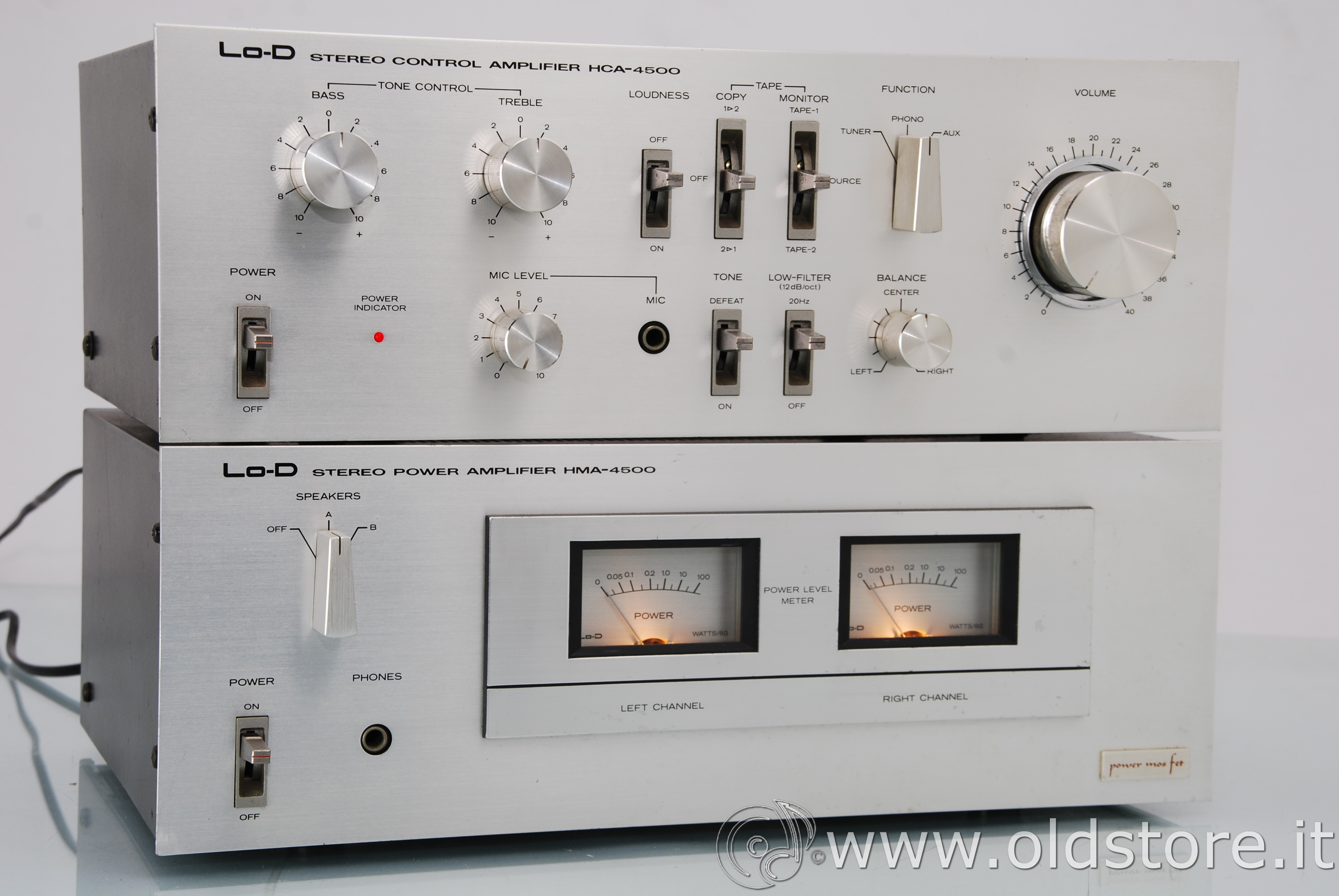 Lo-D / Hitachi HCA + HMA 4500 - pre e amplificatore finale vintage